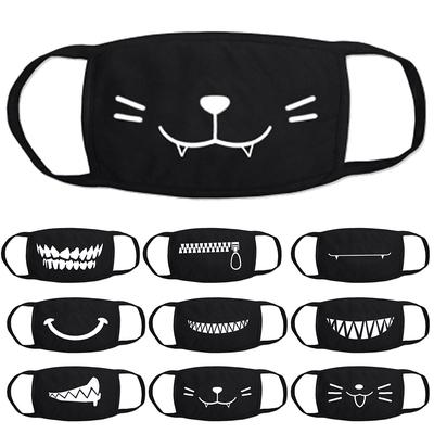 1/10Pcs Anti Droplet Cartoon Dust Cute Washable Reusable Cotton Face Cover
