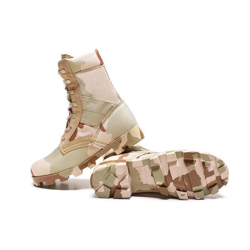 Fashion High Top Boots Desert Boots Army Green Outdoor Hiking Camouflage Combat Training D442