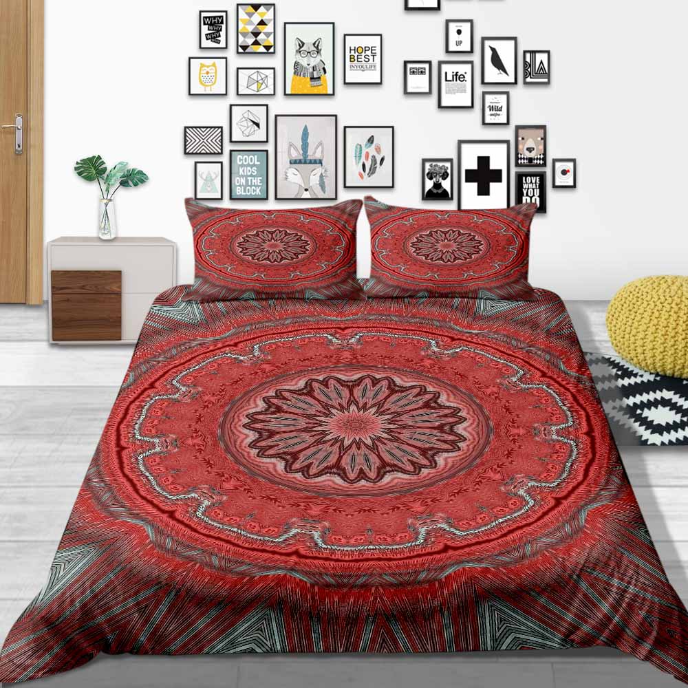 Povlečení v bohémském stylu Souprava na přikrývku Boho Souprava domácího povlečení Polyesterová souprava na polštář pro muže