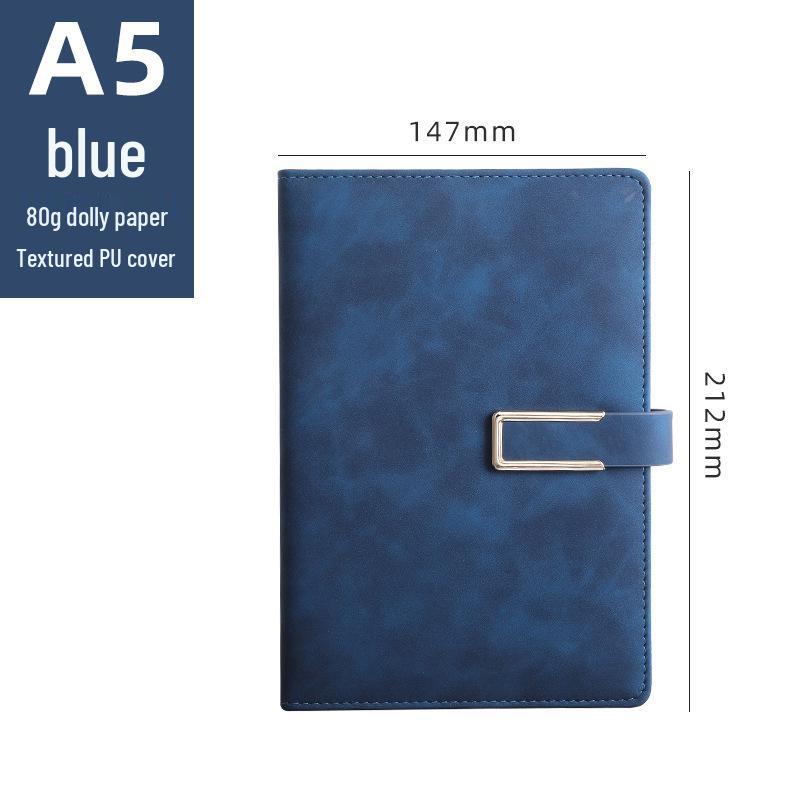 A5 Custom Logo Business Notebook | Soft Leather, Thickened, Buckle Diary with Gift Box