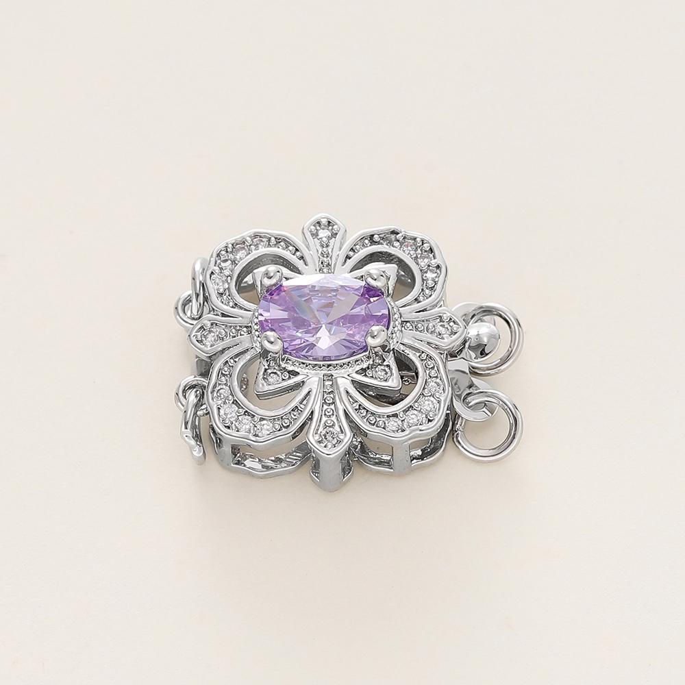 1/2Pcs/Pack 14/18K Gold Plated Inlaid Zircon Connector End Caps Fastener Clasps for DIY Jewelry Bracelet Making Accessories