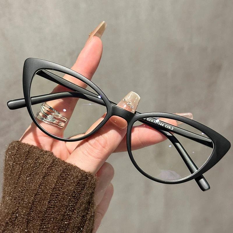 New Cat Eye Frame Anti-blue Light Flat Light Mirror Fashionable High-end Personalized Glasses Frame