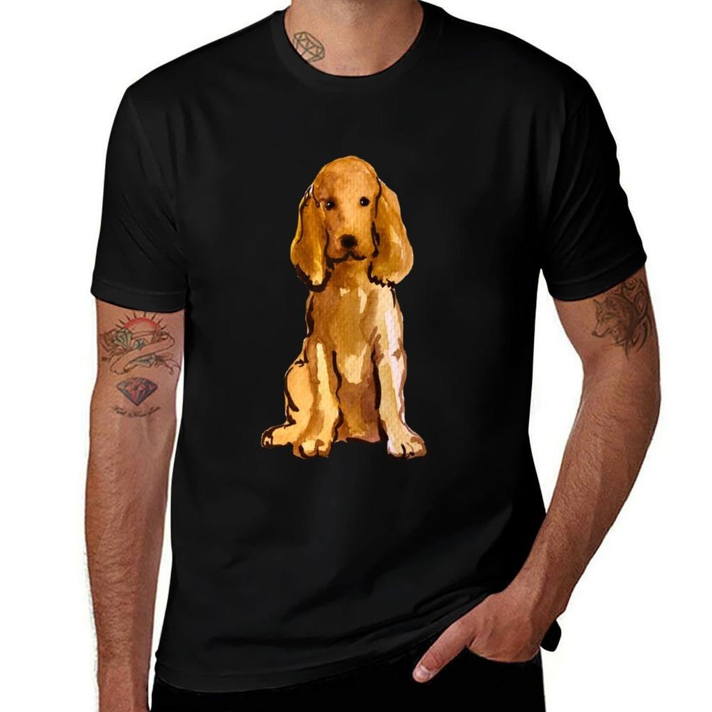 Cocker Spaniel T-Shirt T Shirt Man Casual Mens Graphic T Shirts T-Shirt