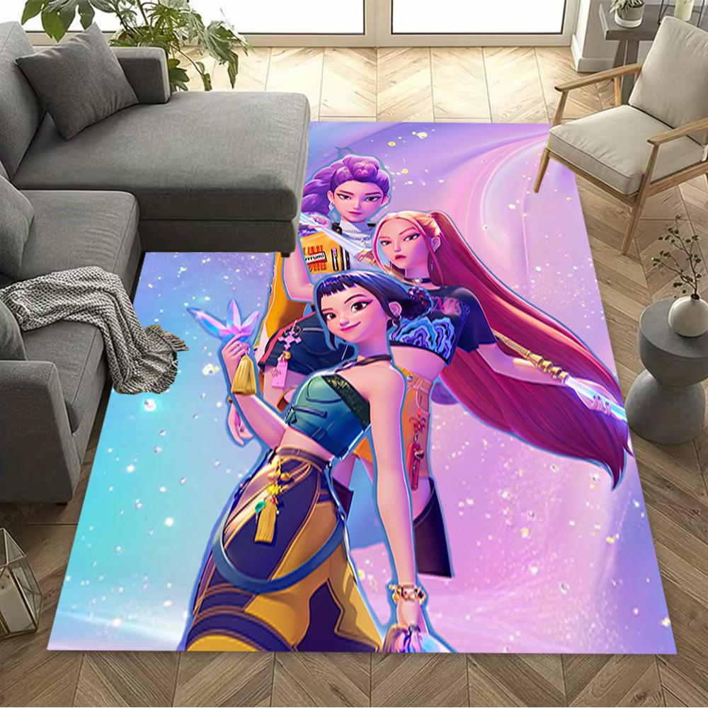 Colorful Fashion Friends Floor Rug Office Rug Perfect for Balcony Kitchen Game Room Hallway Antislip Carpet Anime Office Decor Gift for Festivals