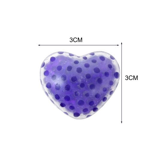 5Pcs Love Heart Squishes Toy Glitter Powder Small Balls Filled Stress Relief Funny Heart-shape