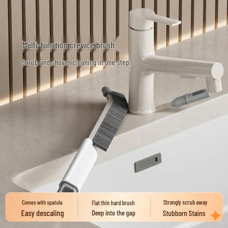 Multi-functional Long Handle Gap Cleaning Brush for Bathroom, Toilet, and Window Corners