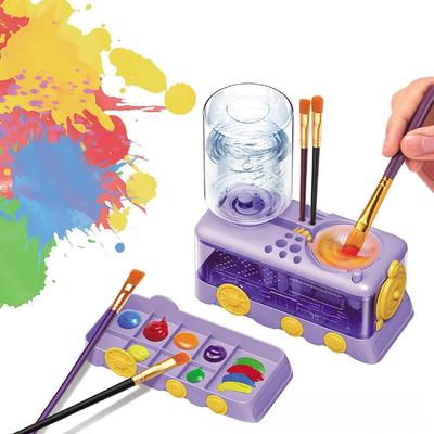 Lave-pinceaux avec bouton de vidange, dispositif de nettoyage automatique des pinceaux, circulation d'eau pour pinceaux de peinture acrylique à base d'eau