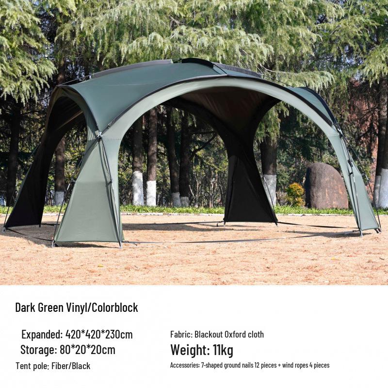 Extra Thick Windproof Camping Tent: Rainproof, Blackout Sunshade with Dome Canopy for Outdoor Sun Protection