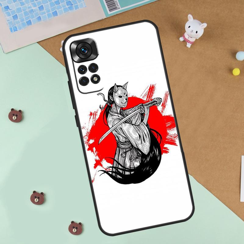Anime Girl Samurai Case For Xiaomi Redmi 14C 10C 12C 13C Cover For Redmi Note 13 Pro 14 9 10 11 12 10S 11S 12S