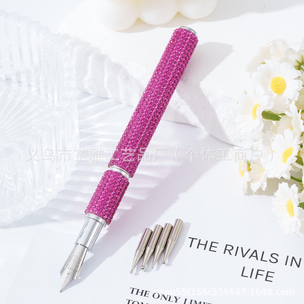 Diamond-encrusted manicure pen, drawing extremely fine manicure pen, painting pen, tracing pen, point drill pen 5 kinds of heads can be replaced