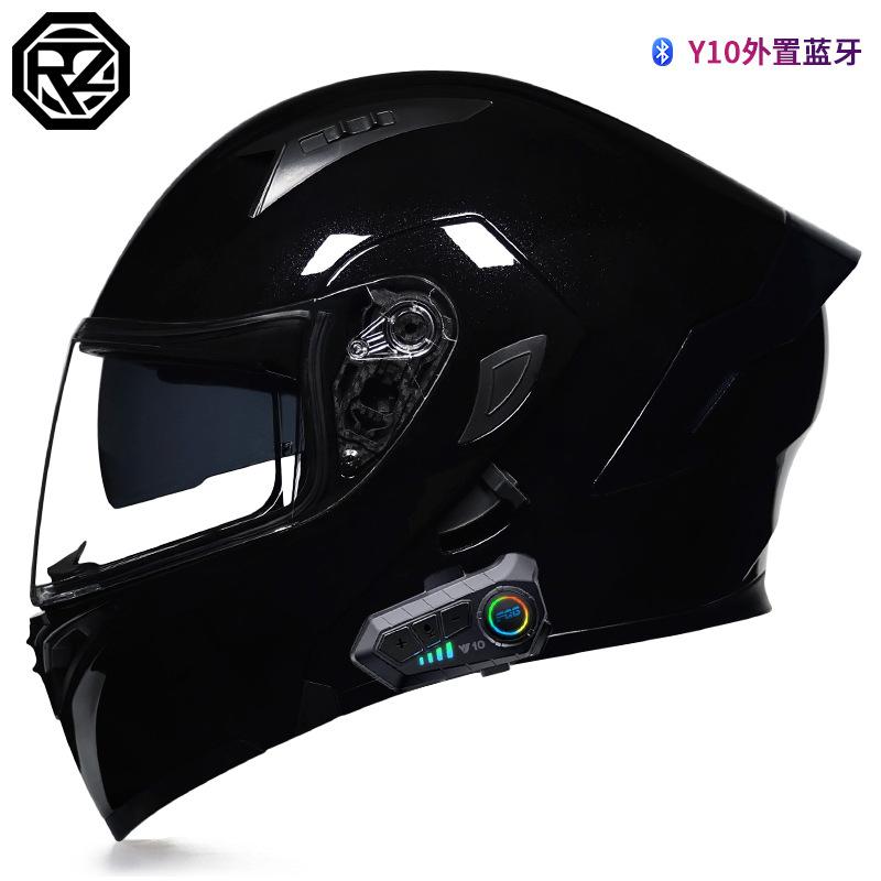 Orz Men's And Women's Electric Motorcycle Helmets Personalized Bluetooth Full Helmet Electric Scooter Motorcycle Four Seasons Warm Helmet