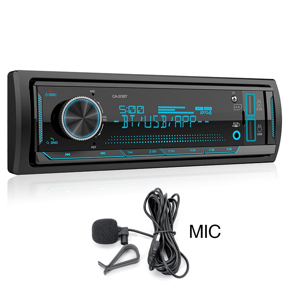 Grandnavi 1 Din Car Radio Audio Stereo FM Aux Input Receiver SD TF USB 12V In-dash MP3 Bluetooth Multimedia Auto Radio Player