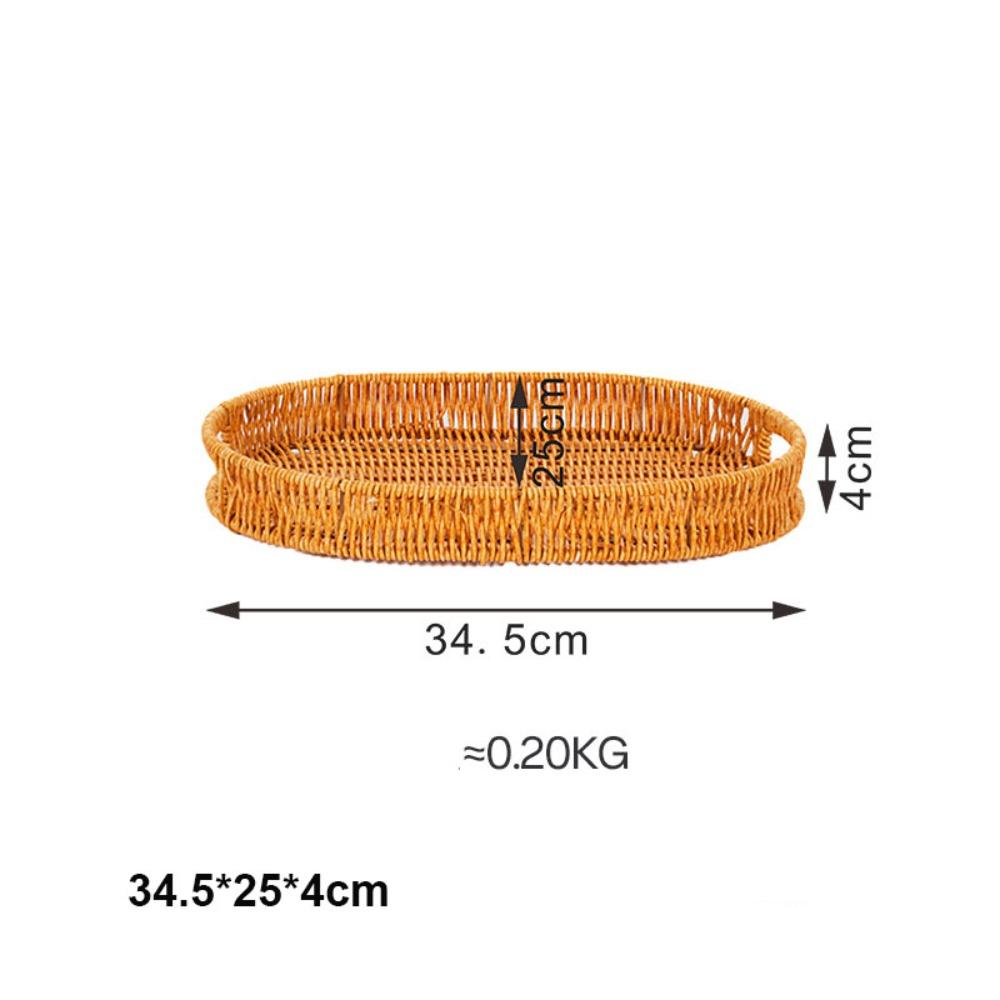 Khaki Rattan Wicker Woven Serving Baskets Hardness Rattan Basket