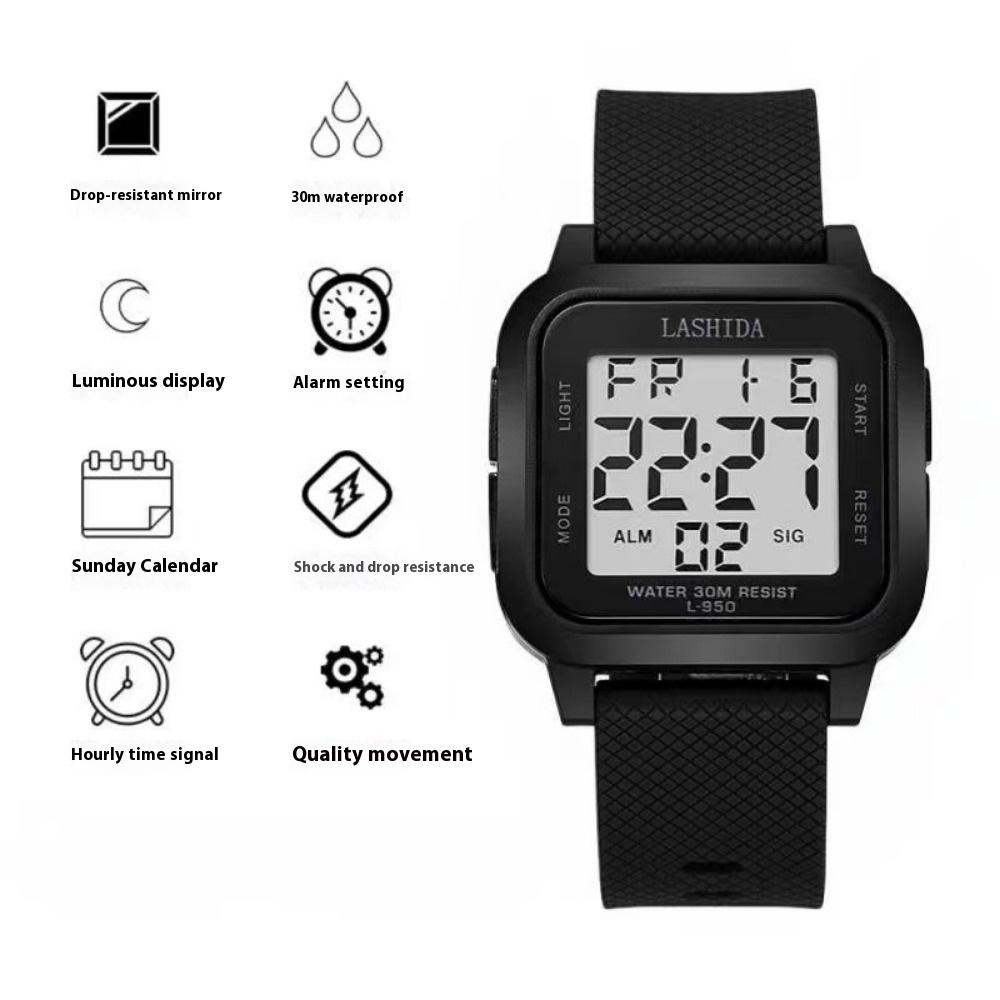 

Teen Electronic Watch Junior High School Student Male and Female Sports Simple Trend Multi-function Watch