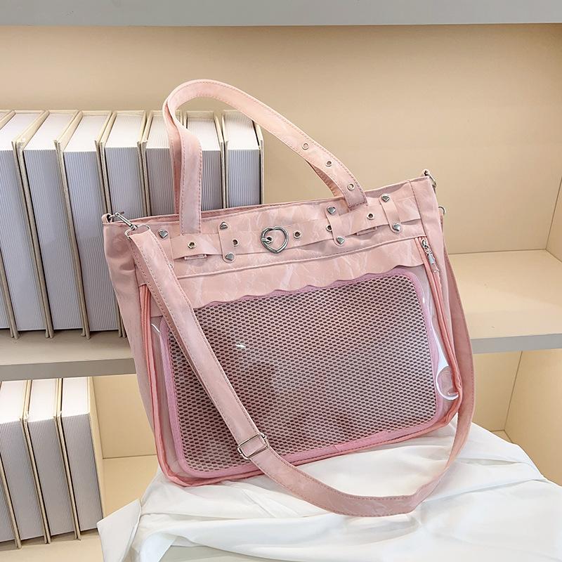 Pain bag casual women's bag original large-capacity handbag Japanese girl manga student versatile transparent bar bag