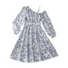 Girls' Fashion Dress 2025 Autumn Children's Single-shoulder Strappy Long-sleeved Princess Dress