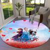 1pc Disney Frozen Pattern Round Area Rug, Bedroom Living Room Floor Mat, Playroom Bedroom Living Room Indoor Decor Rug, Aesthetic Room Decor
