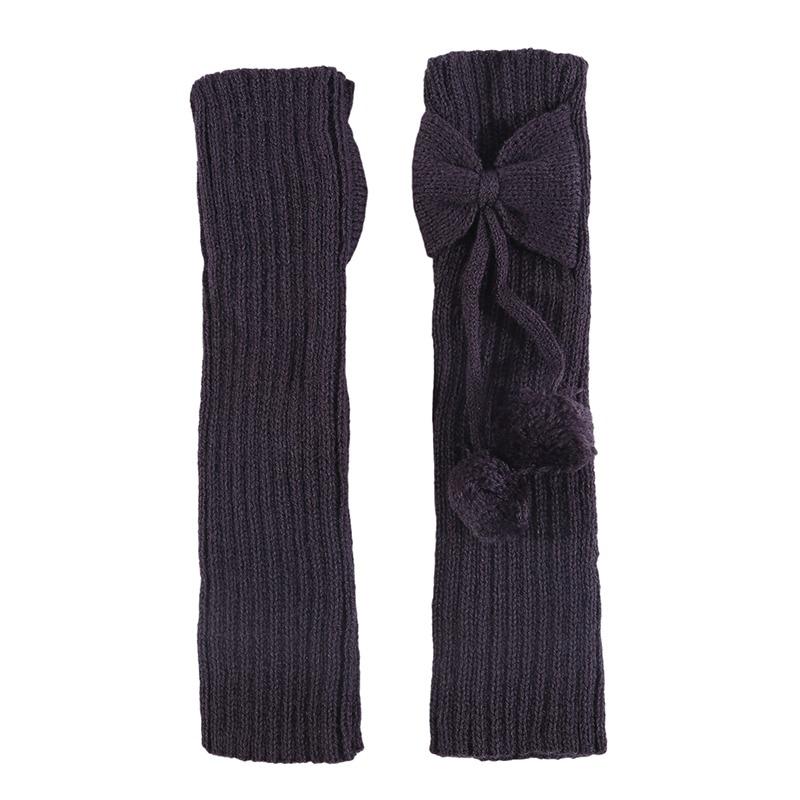 Kvinner Jenter Mote Strikkede Leggvarmere Kabelstrikk Fotløse Bootsokker Vinter Kawaii Benvarmere med Dusker