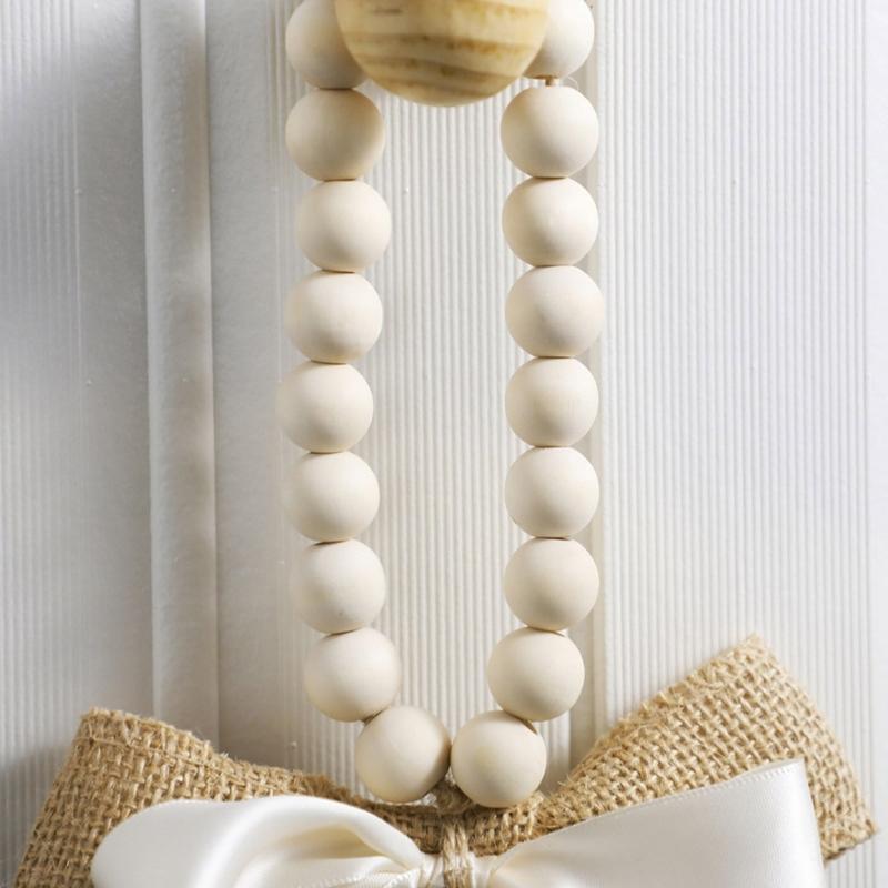 Handmade Valentines Day Wood Beads Garlands with Butterfly Knot For Wedding Decors for Rustics Farmhouses Decors Project