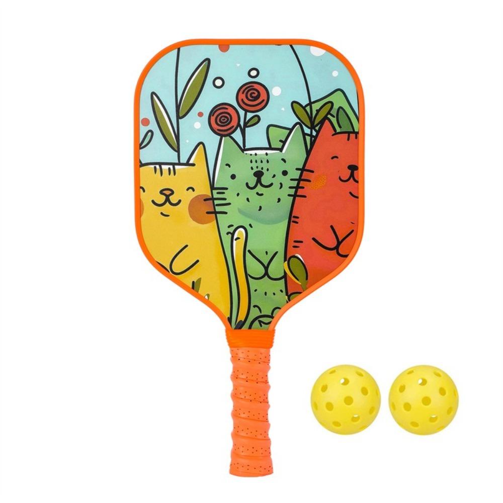 Mermaid Cat Pickleball Paddle with 2 Pickleballs Cartoon Pickleball Paddle Set Honeycomb Core Lightweight Sports Paddle