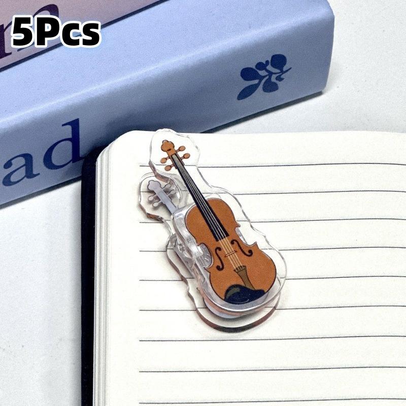 

5Pcs Music Clip Mini Clip Acrylic Secure Page Marker Piano Book Music Clip Piano Playing Aid A3