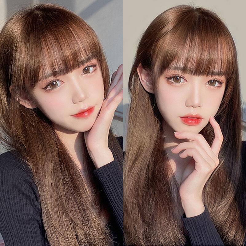 Buy Long Straight Hair with Bangs Synthetic Wigs for Women Natural