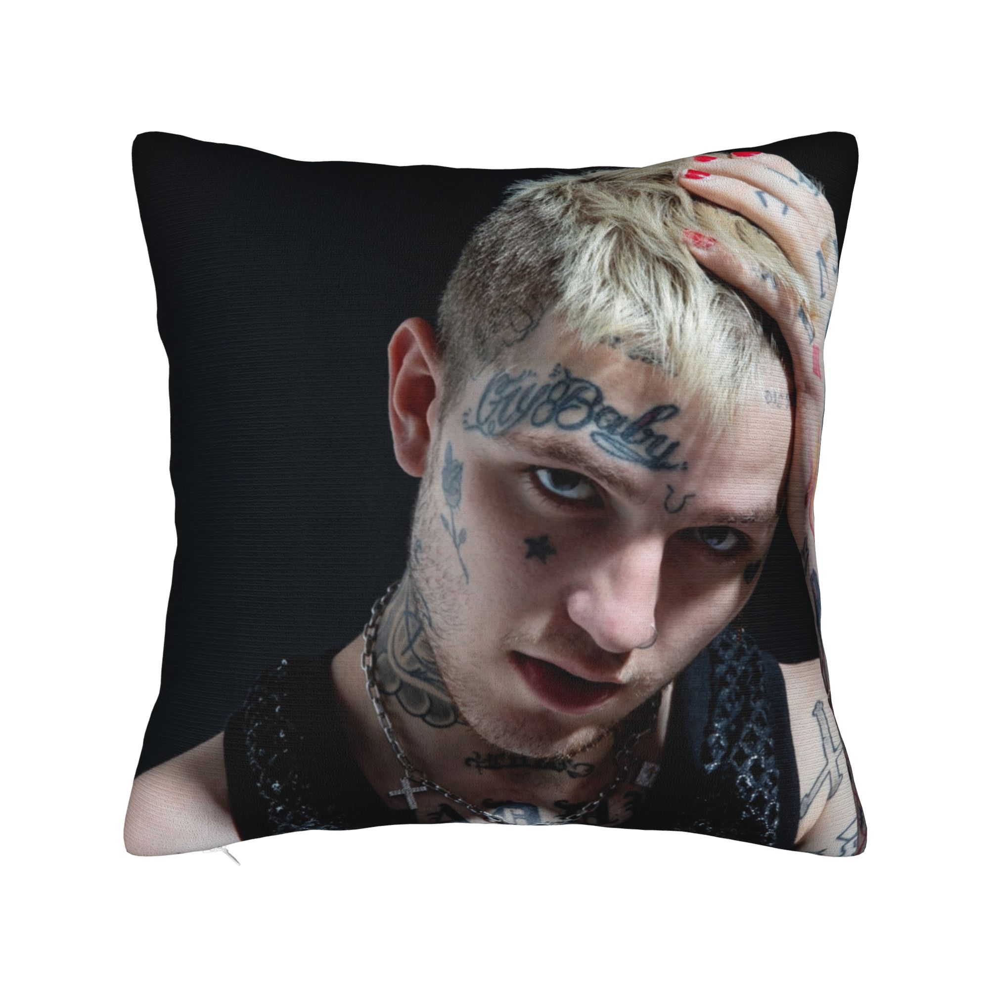 

Lil Peep Pillowcase Printing Polyester Cushion Cover Decorations Pink Pillow Case Cover Home Square 45X45cm 30cmx30cm