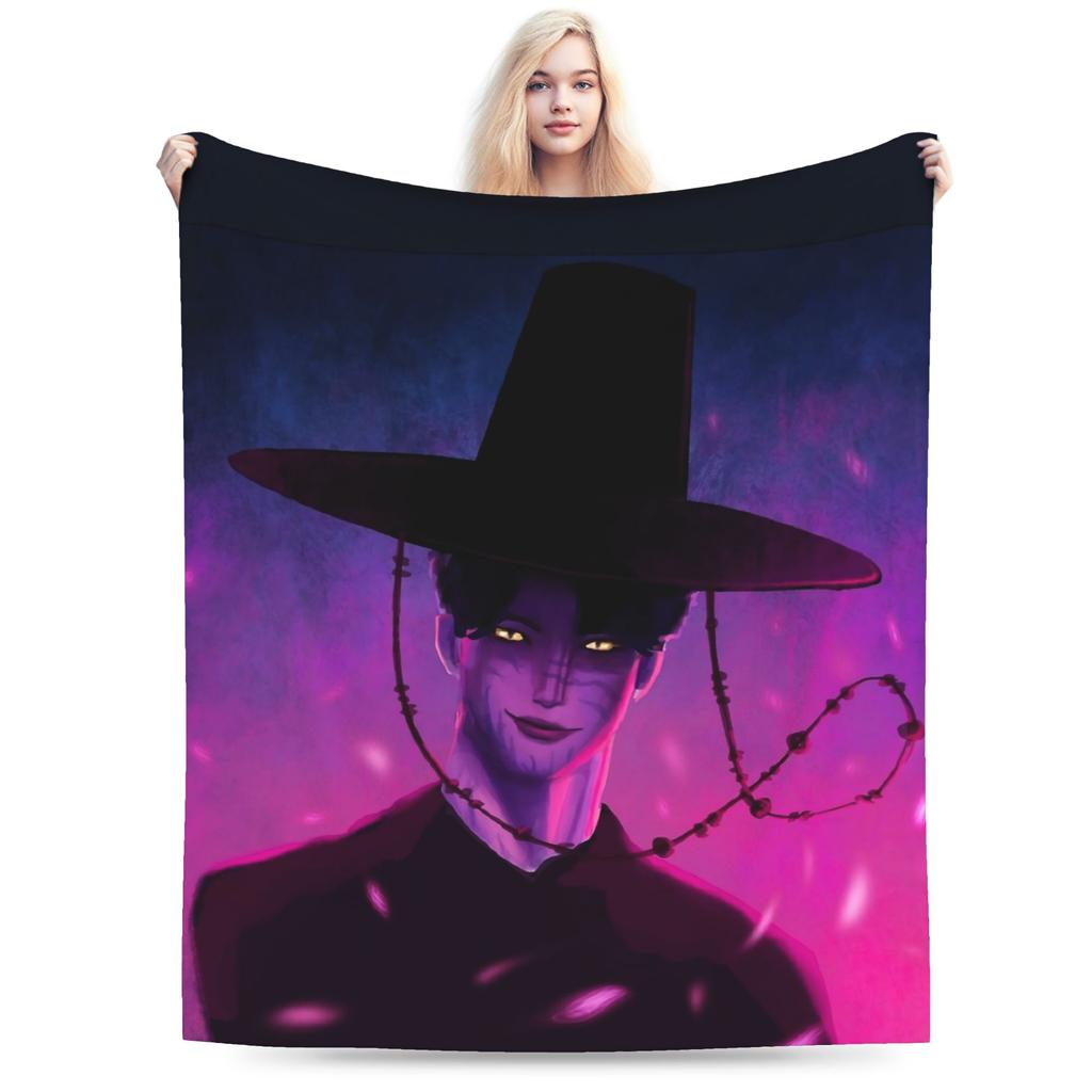 BABY Saja Boys Kpop Demon Hunters Game Plush Blankets Boy Girl Flannel Bedding Throws For Living Room Warm Soft Custom Bedspread
