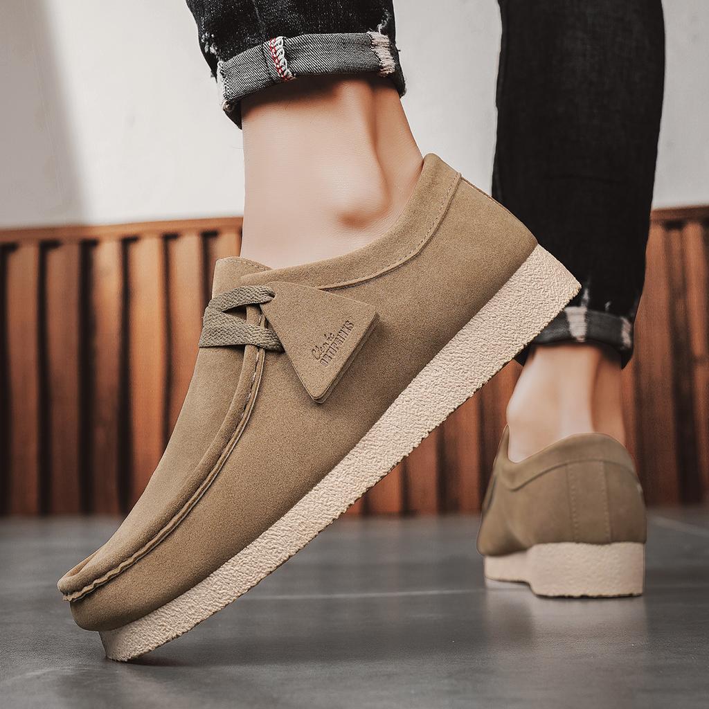 Herren Freizeit Schuhe Herbst Hochwertiges Wildleder Leder Bussiness Schuhe Rutschfest Männlich Britisch Bequem Atmungsaktiv Flache Schuhe 39-44