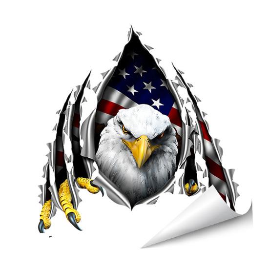 

American Bald Eagle Wall Decal Patriotic Eagle Crack Truck Decal Removable Waterproof Bumper Sticker for Cars Vehicles Trucks Laptops Windows Walls C