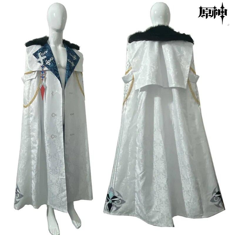 Hra Genshin Impact Il Dottore The Doctor Cosplay Kostým Fatui Harbingers Tartaglia Plášť Šála Uniforma Karneval Party Manteau