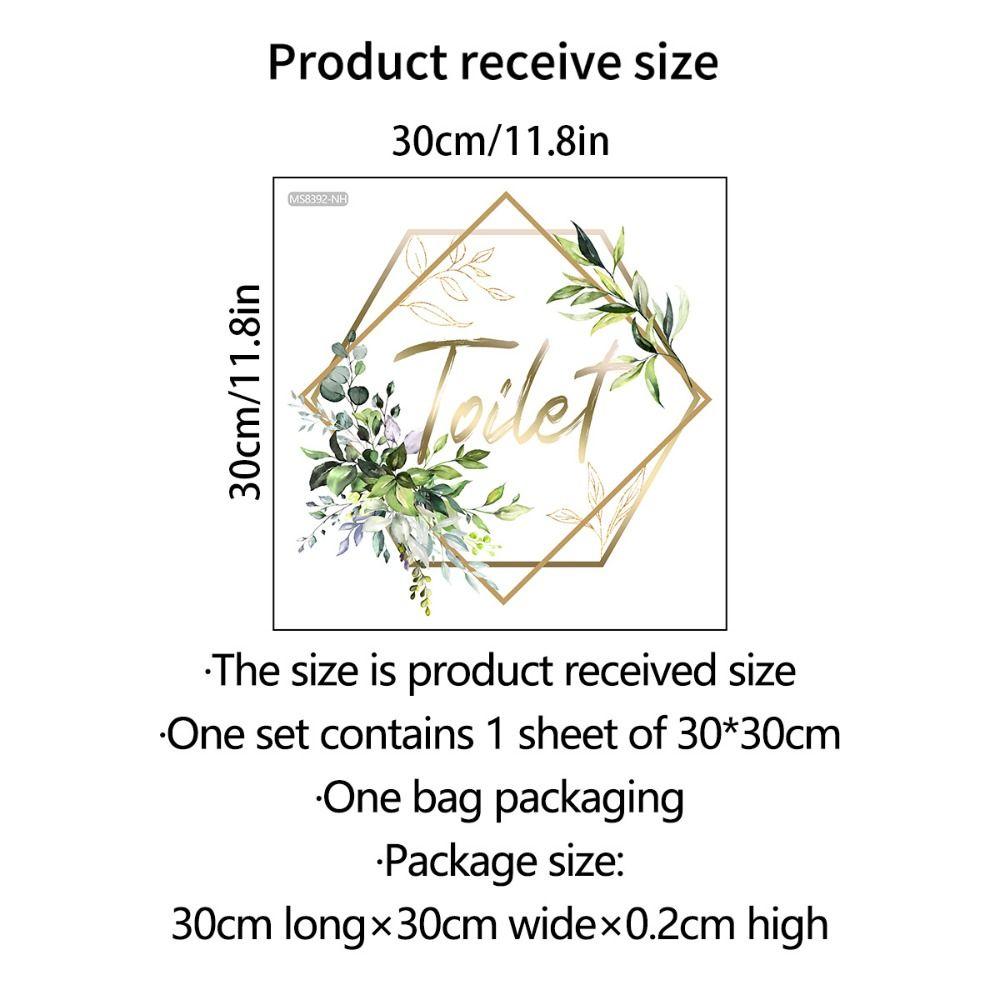 Self-Adhesive Toilet Plant Signage Sticker Waterproof WC Door Decor Toilet