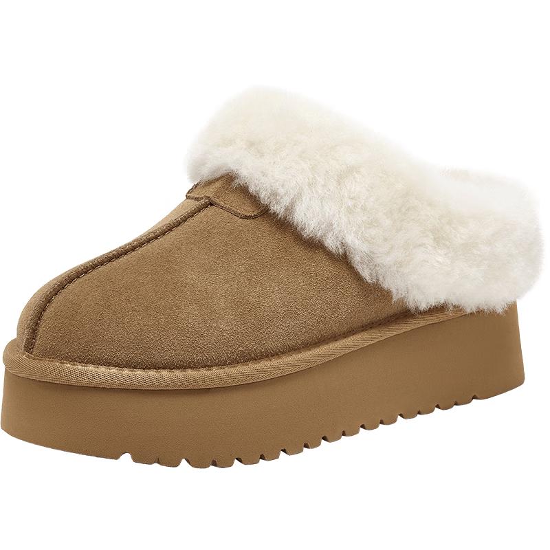 Bestto 2025 Winter Plush Lined Women s Outdoor Slippers 39