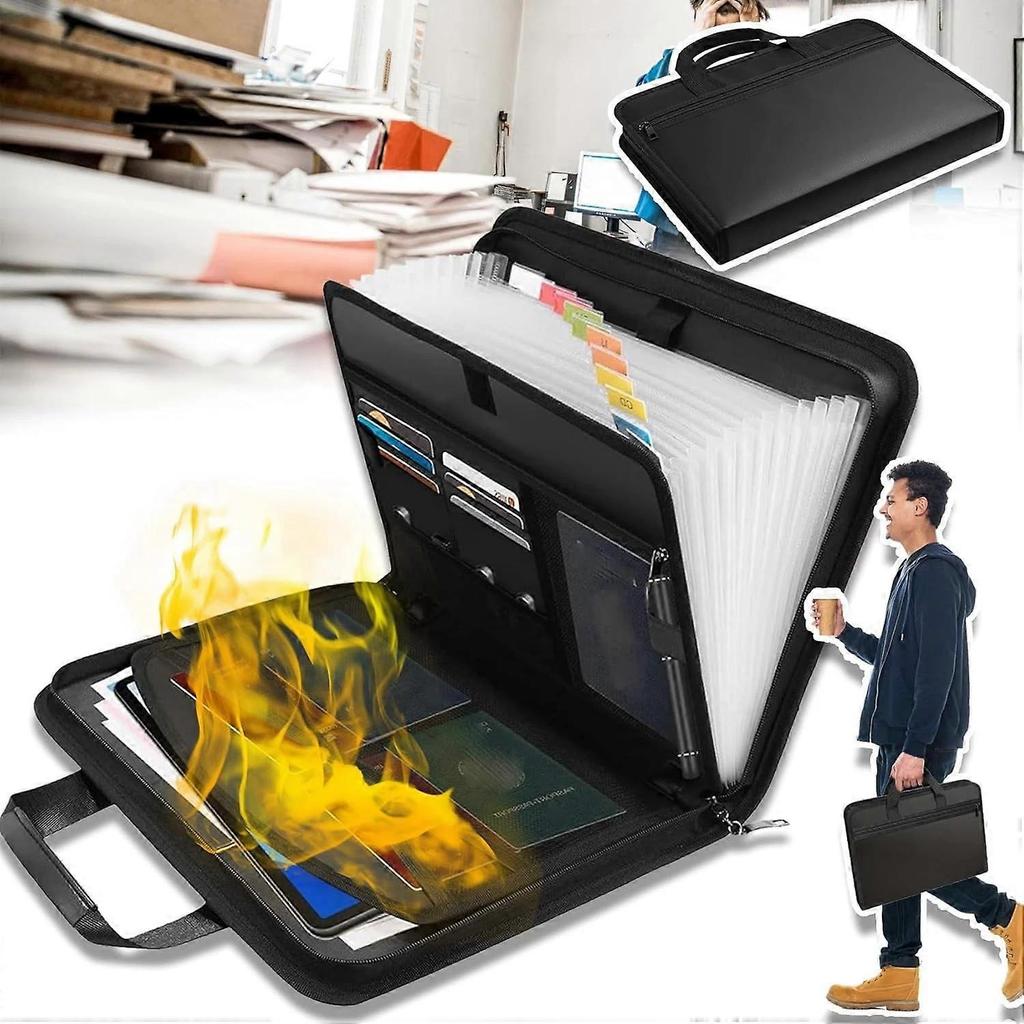 Rushclick File Folder,KatieWells File Folder - Large Capacity A4 Fireproof Files Less
