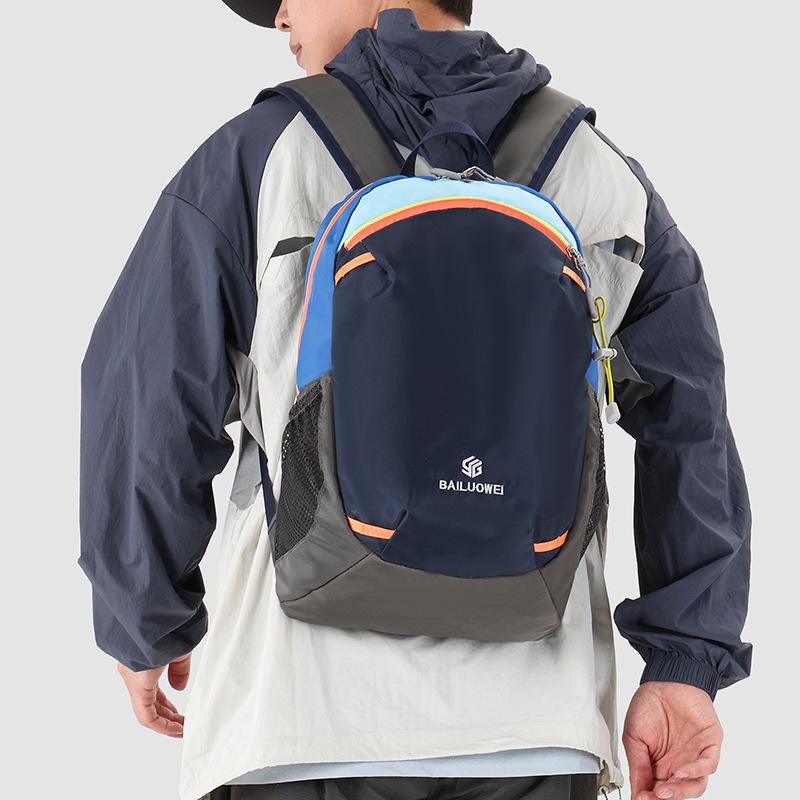 Schoolbag new 1011 contrasting color casual backpack high value schoolbag female student simple and lightweight outdoor travel bag