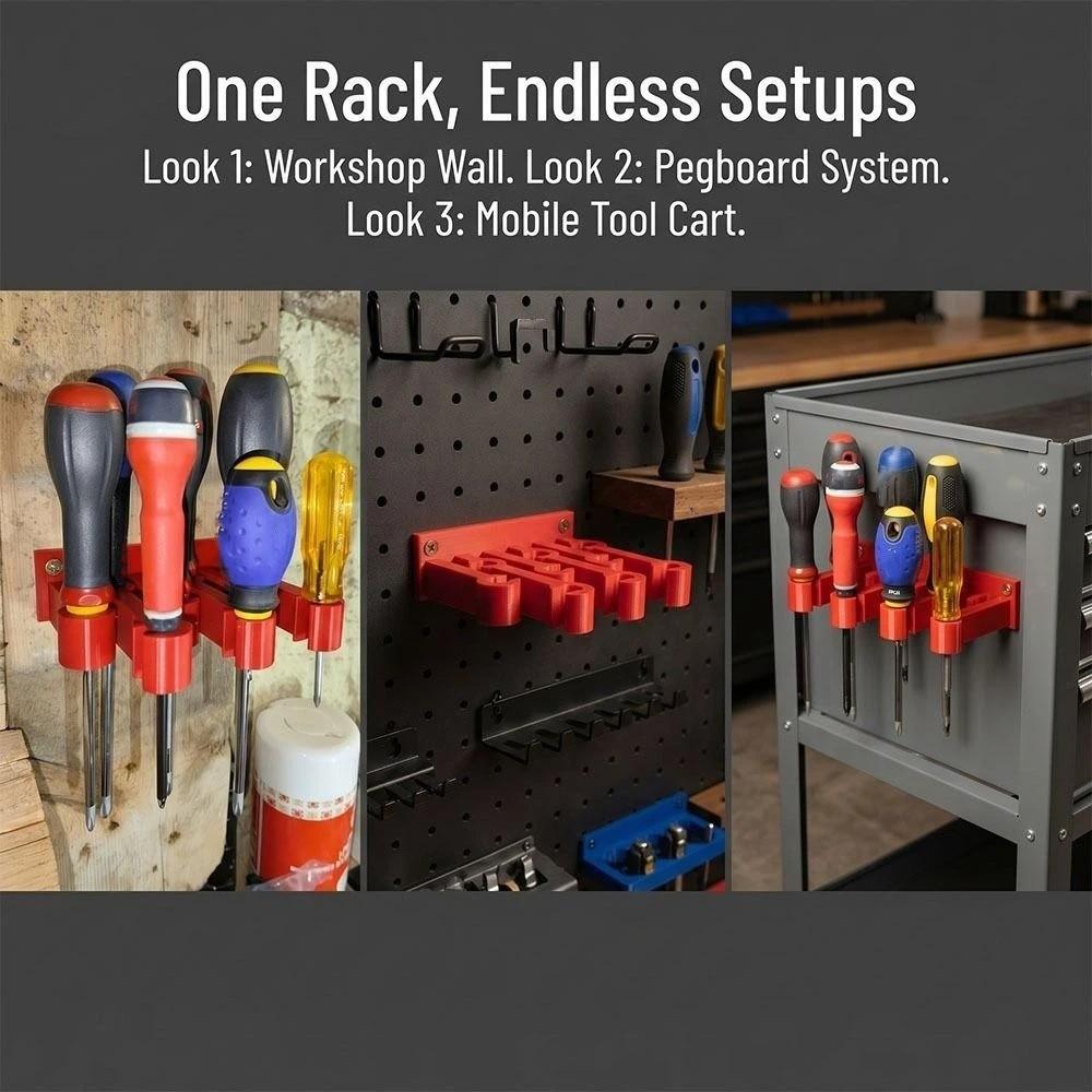 3D Printed Screwdriver Holder Multi-Function Hardware Tool Organizer Screwdriver Organizer