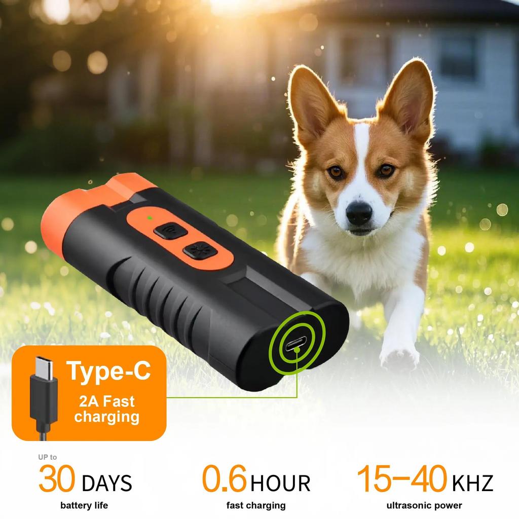 Ltrasonic Bark Control Device - Portable Stop Barking Training Tool for Dogs, Safe and Effective Electronic Pet Trainer