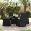 VidaXL Set De 5 Pieces for Garden Meals with Cushions - Black Poly Rattan 3379507