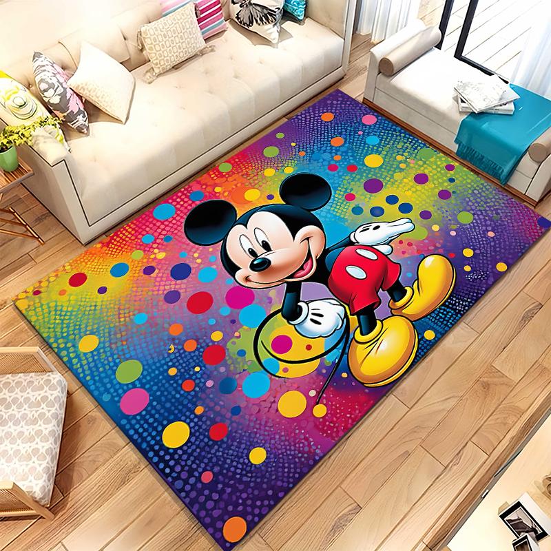 Cartoon Mickey Minnie Mouse Donald Duck Living Room Non-Slip Area Rug Soft Carpet for Bedroom Playroom Sofa,Home Decor Doormat