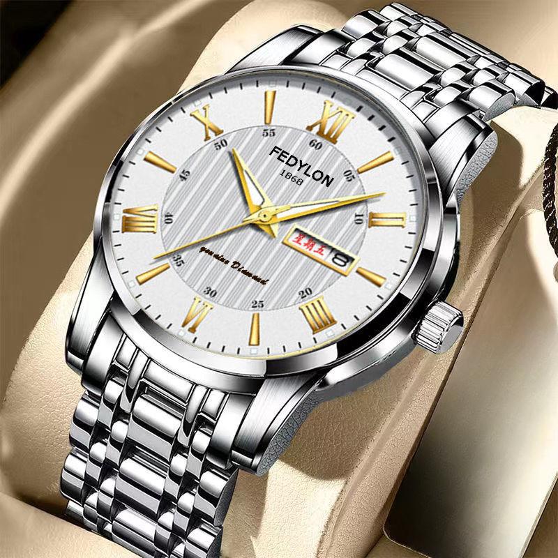 New Fully Automatic Non-mechanical Men's Watch Men's Business Versatile Waterproof Steel Quartz Watch