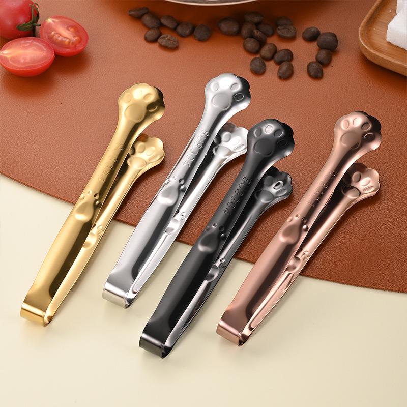 304 Stainless Steel Multi-use Cat Paw Tongs for Ice, Sugar, Coffee, Pastry, Barbecue