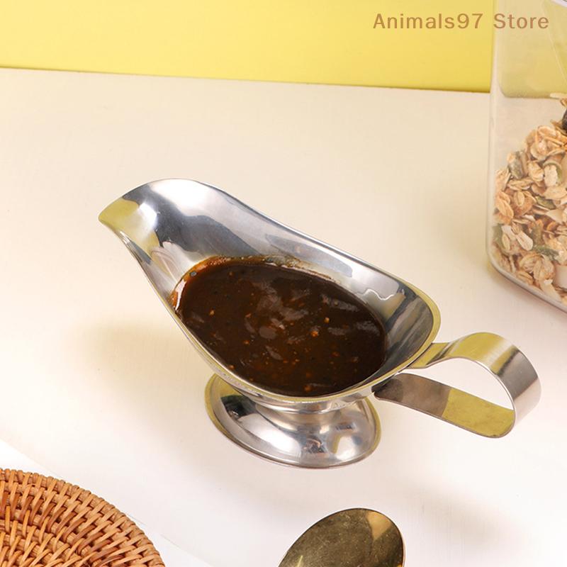 304 Stainless Steel Sauce Boat Steak Black Pepper Sauce Tableware Sauce Boat Tomato Juice Container Kitchen Restaurant Bar Tool