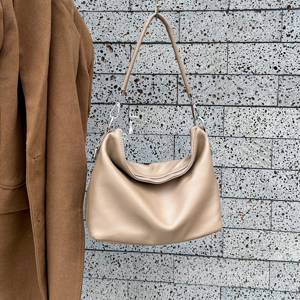 Women's Genuine Leather Tote Bag | Large Capacity Pull-Up Leather Hobo Shoulder Bag | Vintage Chic Crossbody for Work & Commute