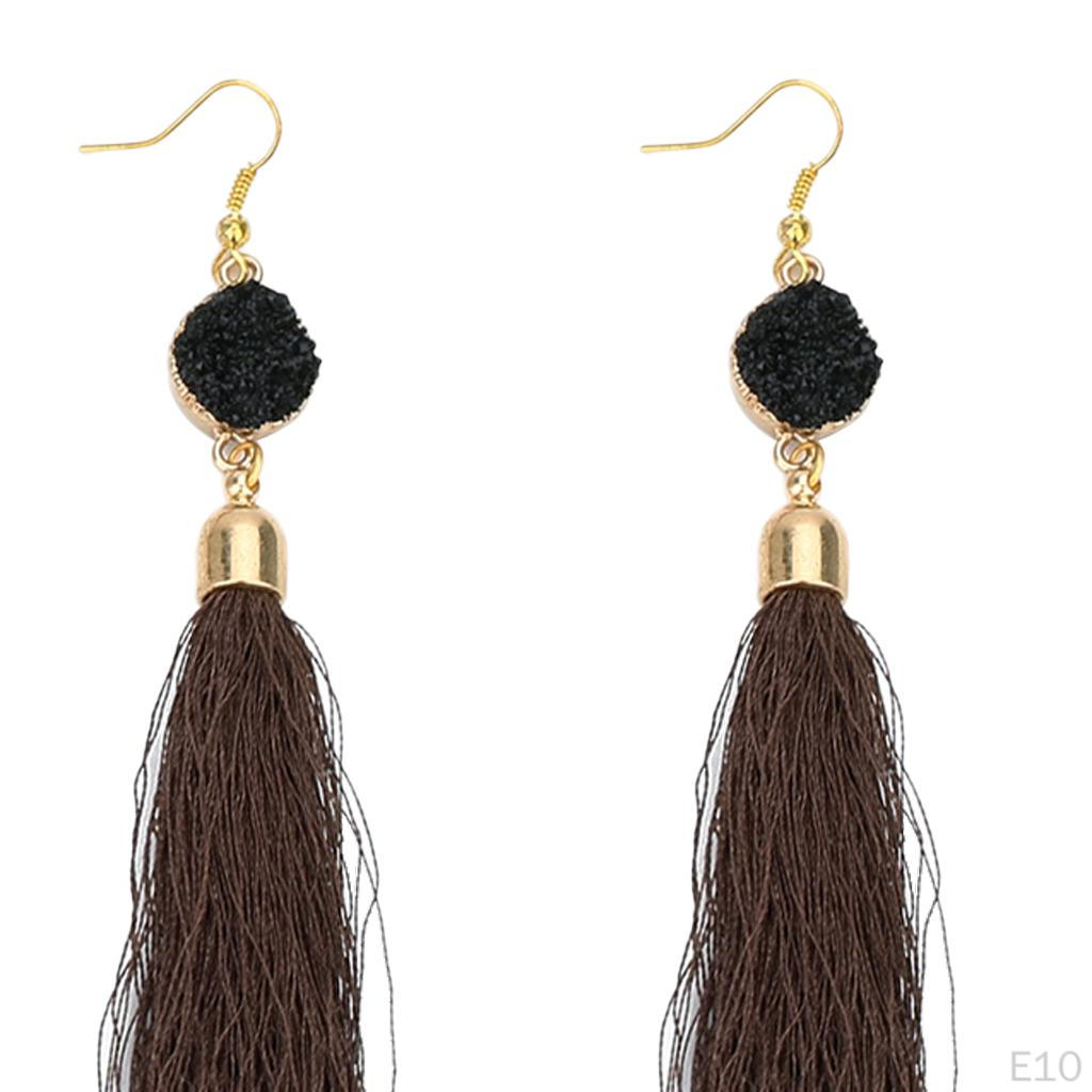 Hooked Long Tassel Earrings Women Bohemian Style Dangle Earring 12cm