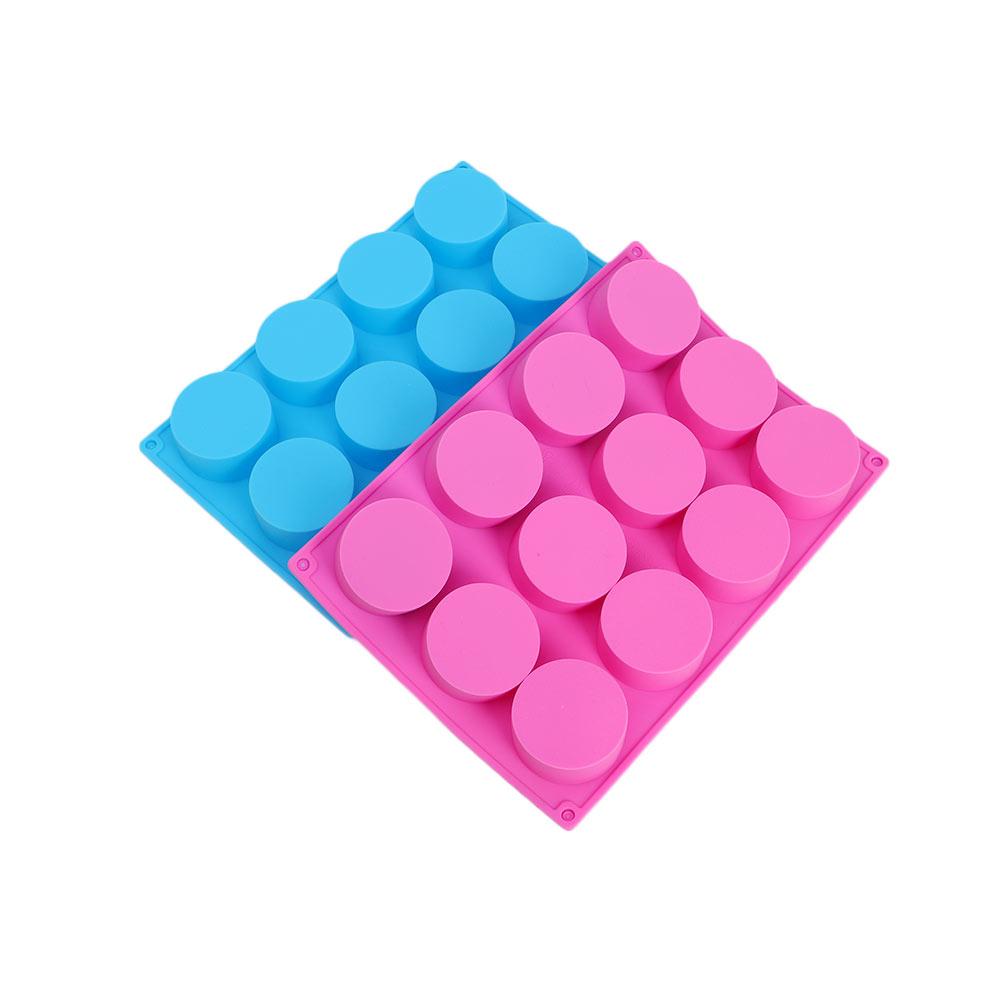 12 Cavity Cylinder Silicone Mold/Round Soap Mold/Handmade Shower Steamer Molds for Bath Bomb, Beeswax, Lotion Bars