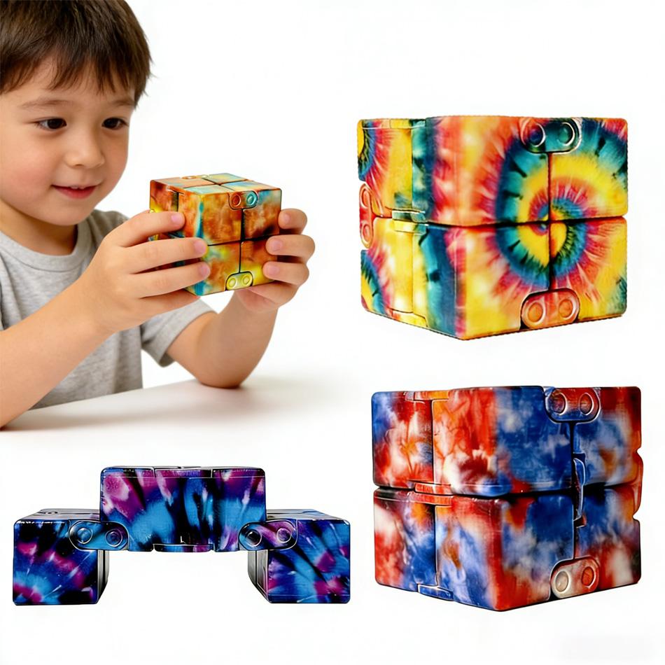 Infinity Cube Flip Adhd Anxiety Toy Fingertips Game Puzzle Antistress Magic Finger Fidget Autism Hand Gift For Children