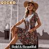 Women's Fashion Summer Spring V-Neck Short Sleeve Casual Dresses