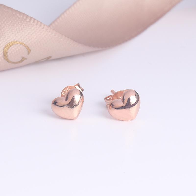Jewelry Mixed Batch, High-Grade Aaa Zircon Rose Gold Stud Earrings, Love Earrings.