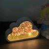 DIY Cloud Tulip LED Night Light Mirror Table Lamps Bedroom Ornaments Decoration Mirror Table Lamps Bedside Handmade Gift