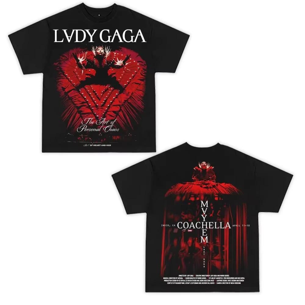 Lady Gaga Cotton Printed T-shirt Men and Women Summer Short Sleeve Fashion Brand Tee Luxury Casual Vintage Retro Y2k+Tops